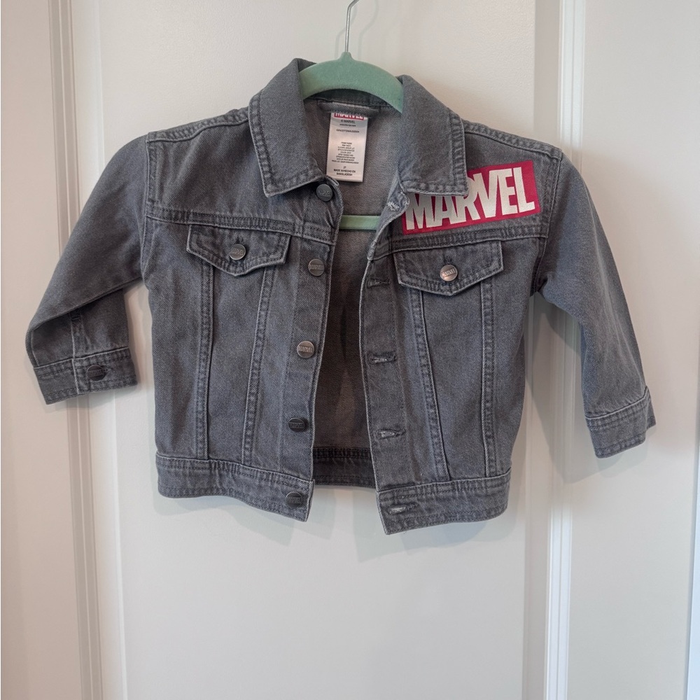 Marvel Kids Dark Gray Jean Jacket Size 2T